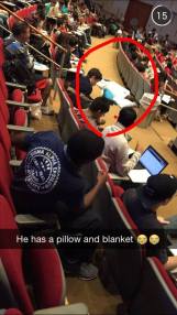 students napping in a lecture